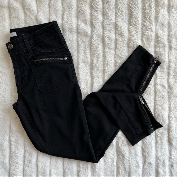 JOIE black The Moto Skinny jean in caviar with zipper accents - Picture 9 of 10